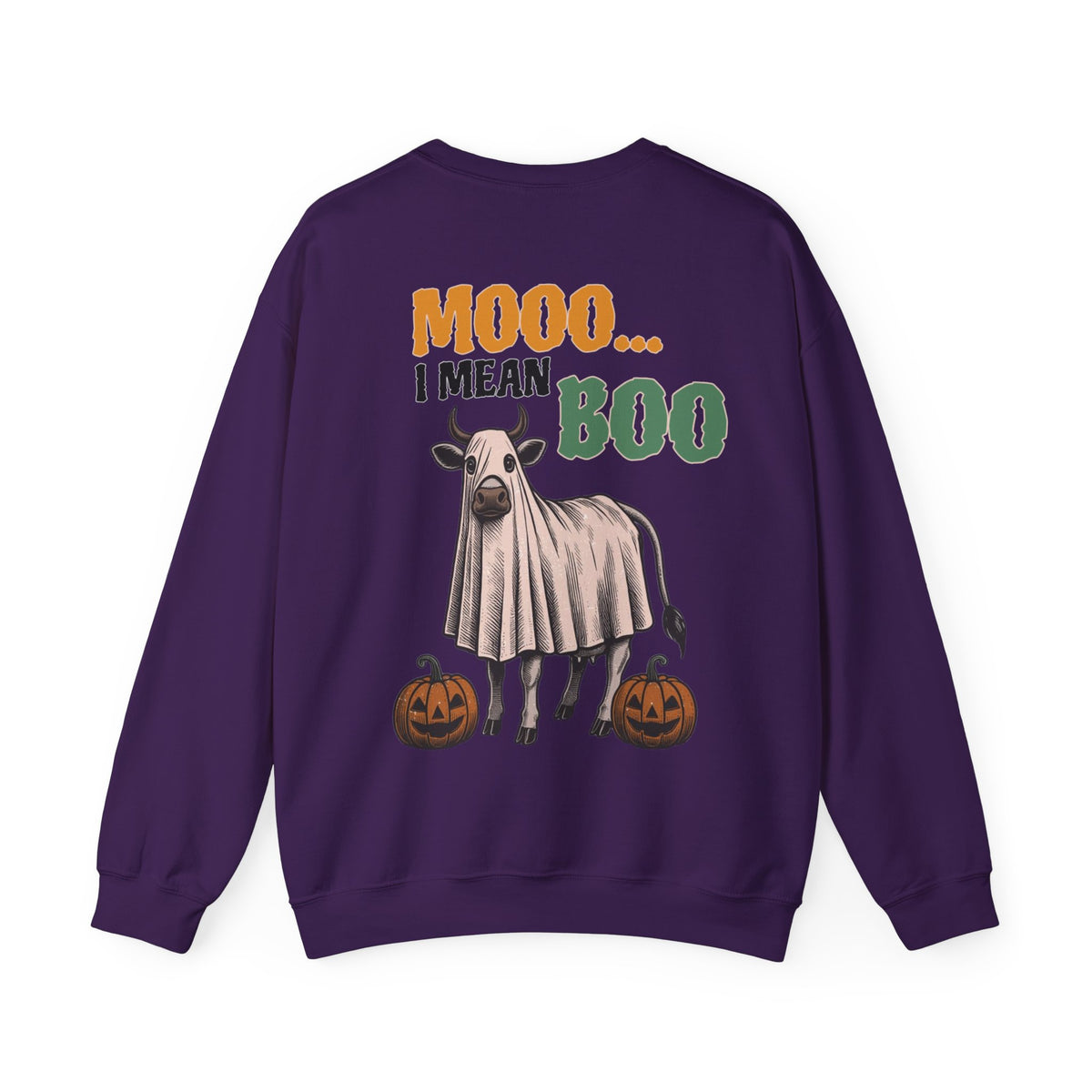 ORVIAN — Howdy Fall Wéstern Pumpkin & Ghost Cow Crewneck, Moo I Mean Boo Halloween Unisex