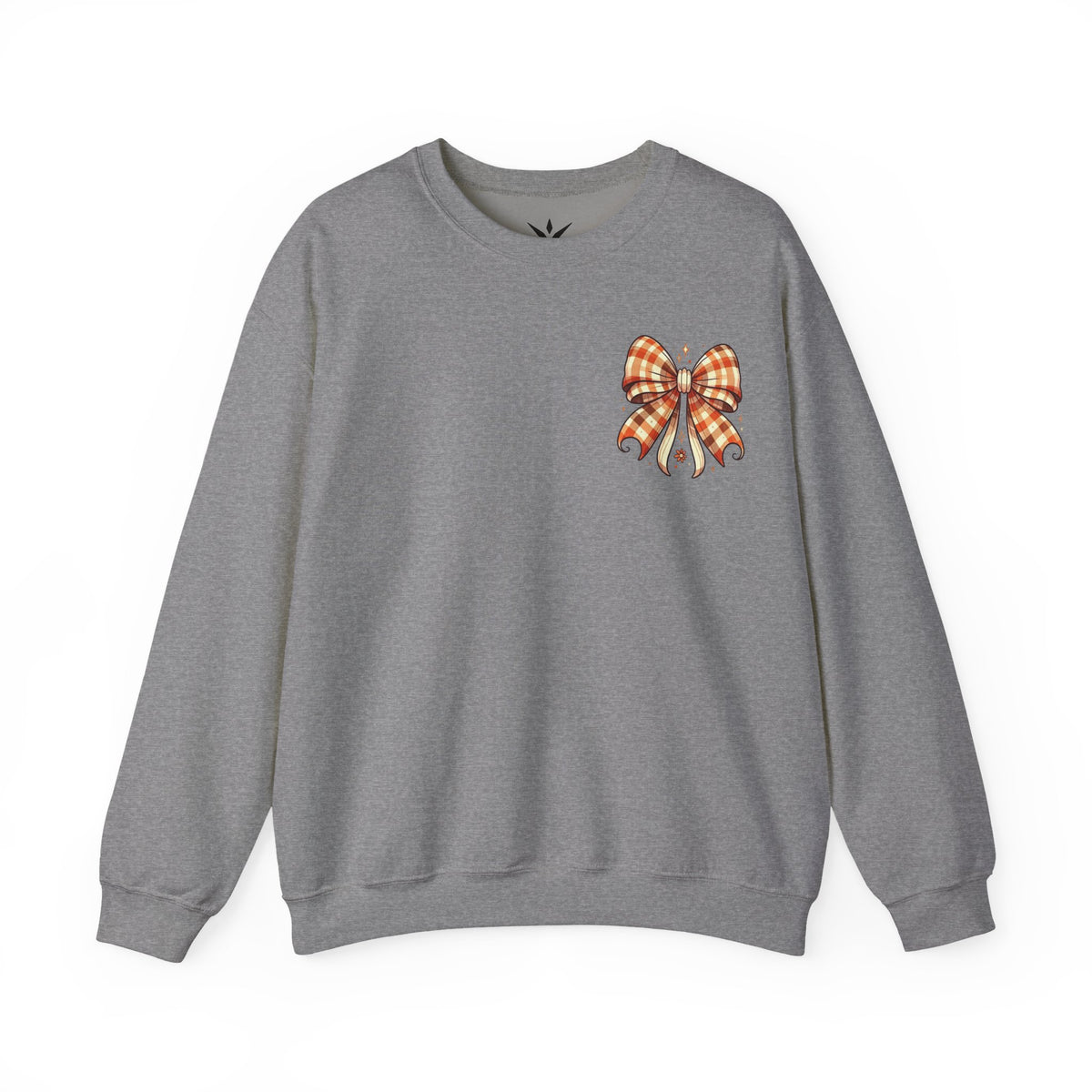 ORVIAN — Ghostly Coffee Break Coquette Bow Crewneck, Cozy Pumpkin Spice Halloween Unisex