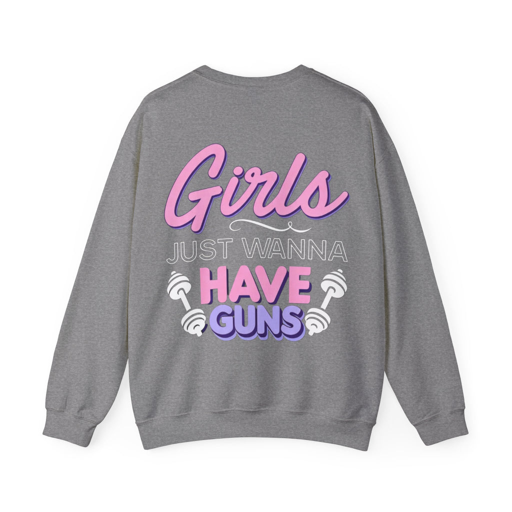ORVIAN — Muscle Mommy Girls Just Wanna Have Guns Crewneck, Bold Feminine Typography Unisex