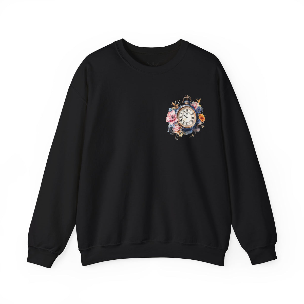 ORVIAN — Steampunk Floral Pocket Watch & Blooming Books Crewneck, Vintage Literary Unisex
