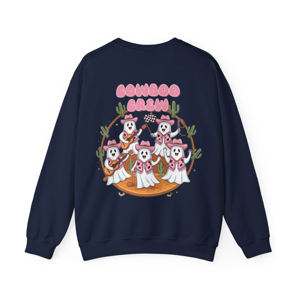 ORVIAN — Howdy Halloween Ghost Cowboy Crewneck, Pink Cowboo Western Unisex Heavy Blend