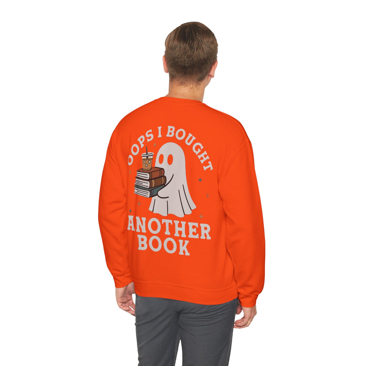 ORVIAN — Fall Into a Good Book Ghost Crewneck, Cozy Autumn Book Lover Unisex Heavy Blend
