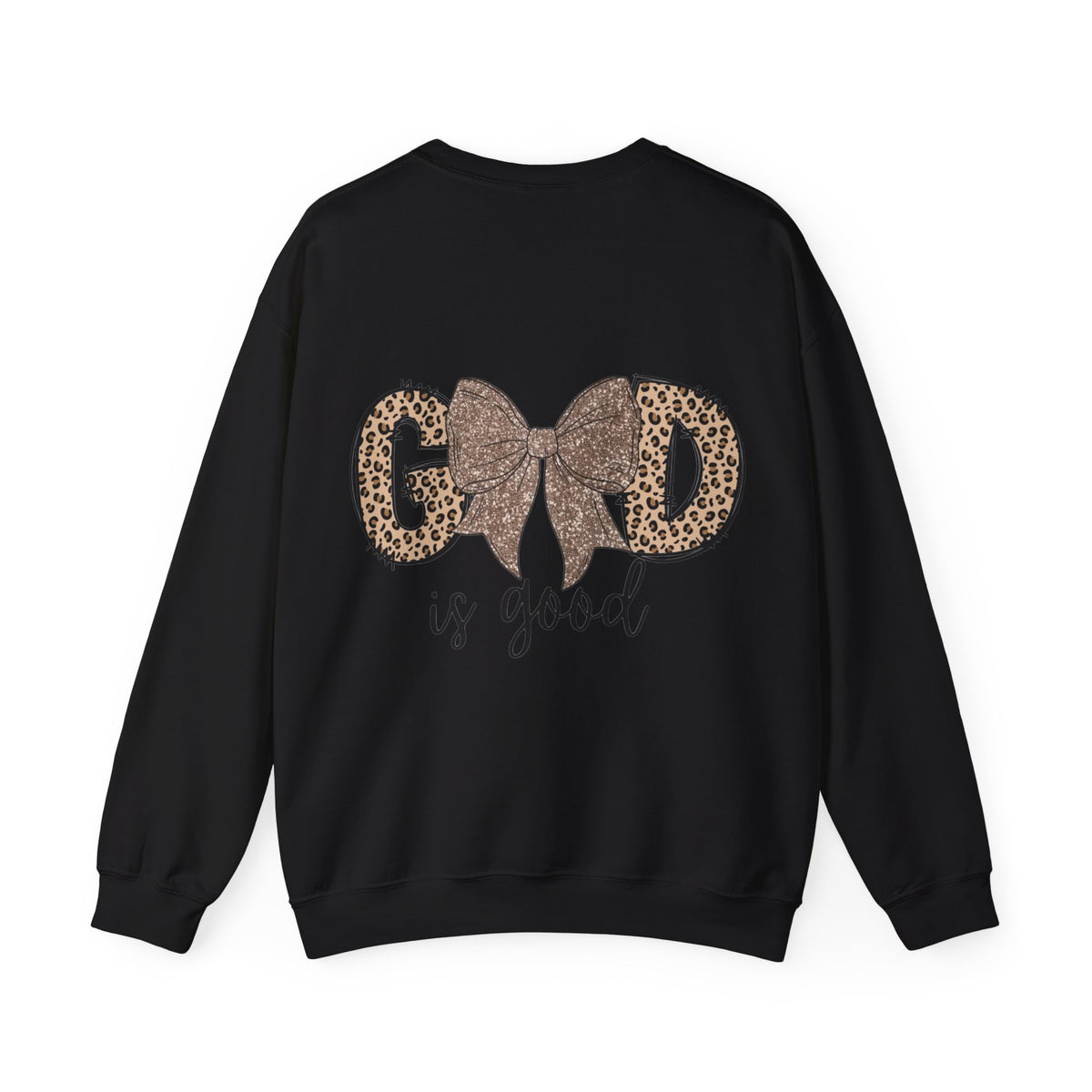 ORVIAN — Leopard Is The New Black & God Is Good Coquette Bow Crewneck, Faith-Inspired Unisex