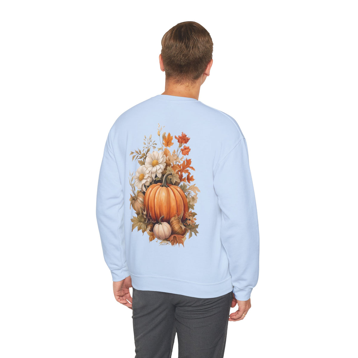 ORVIAN — Pumpkin Spice & Autumn Botanicals Crewneck, Floral Pumpkin Fall Unisex Sweatshirt