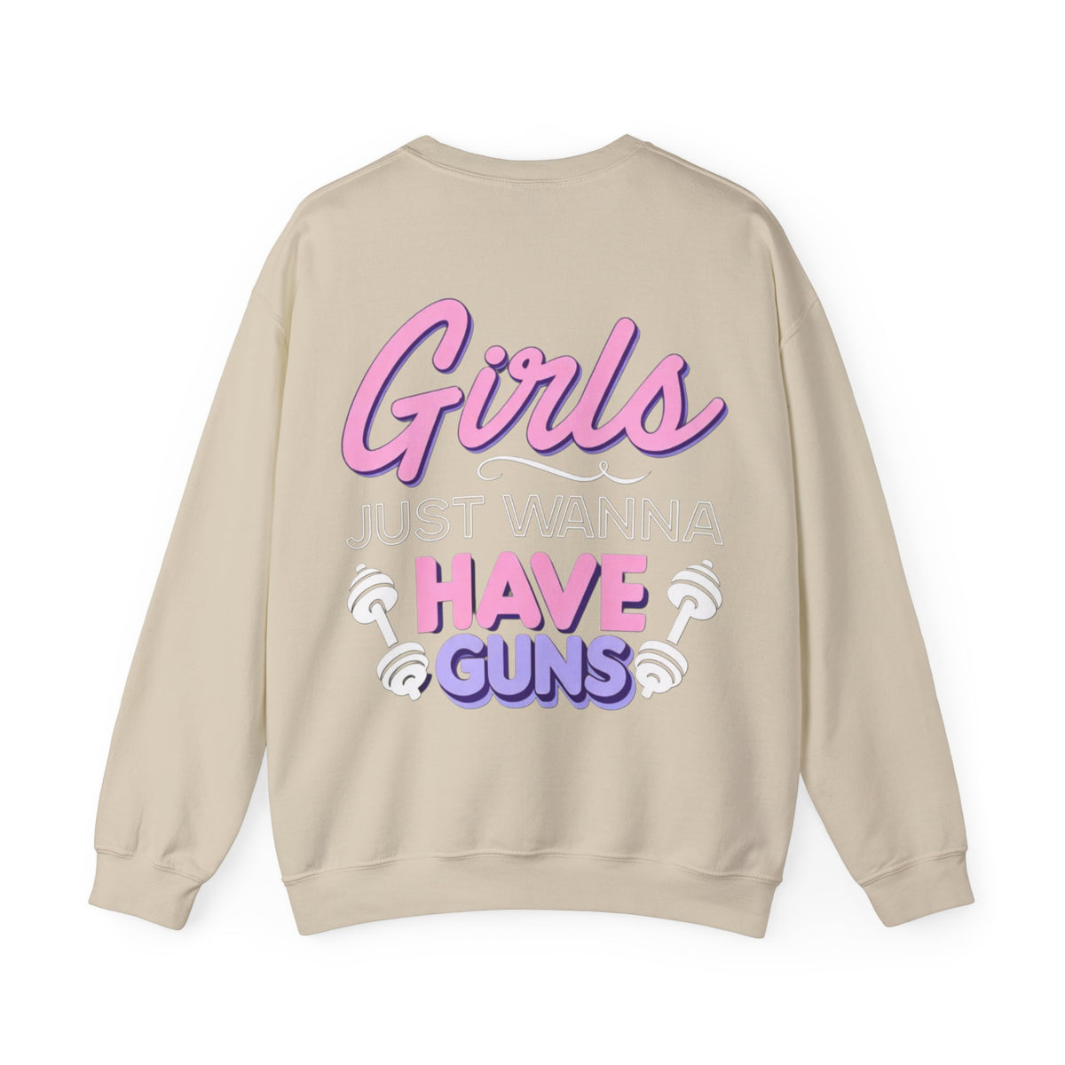 ORVIAN — Muscle Mommy Girls Just Wanna Have Guns Crewneck, Bold Feminine Typography Unisex