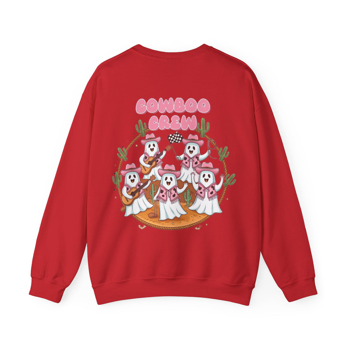 ORVIAN — Howdy Halloween Ghost Cowboy Crewneck, Pink Cowboo Western Unisex Heavy Blend