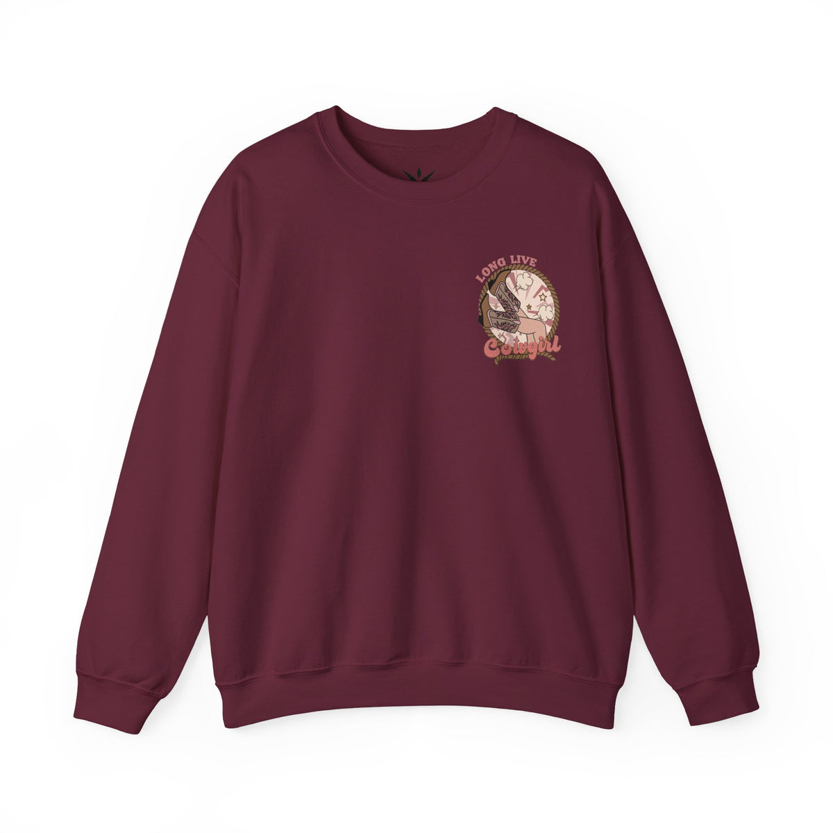 ORVIAN — Howdy Cowgirls Western Crewneck, Leopard Lightning Bolt & Cowgirl Boots Unisex Heavy Blend