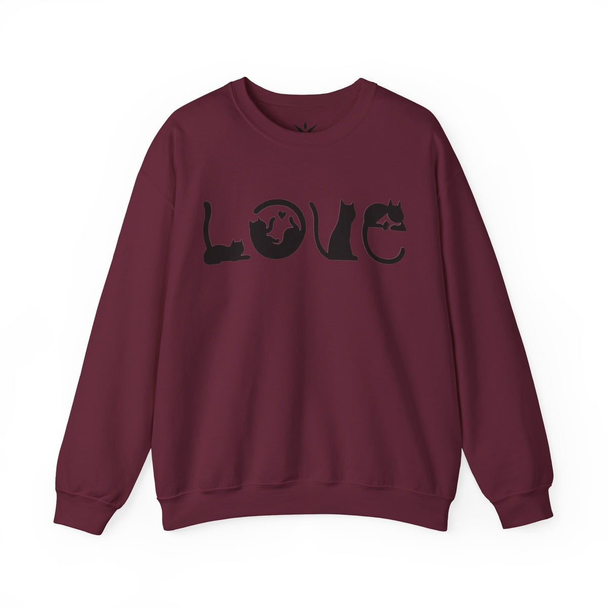 ORVIAN — LOVE Cat Silhouette & Heart-Shaped Cats Crewneck, Cat Lover Unisex Heavy Blend