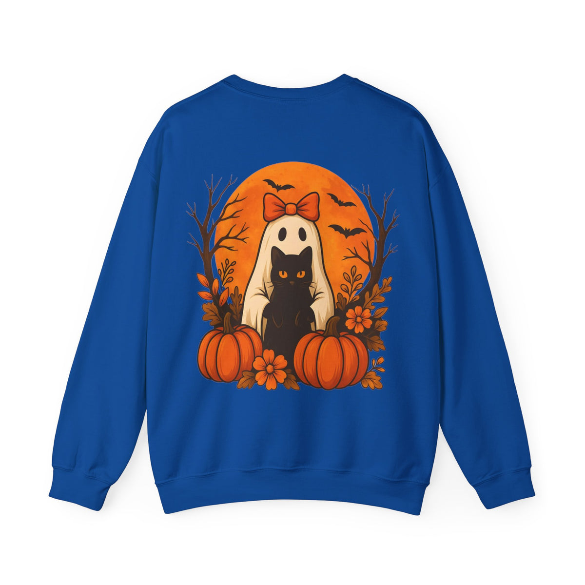 ORVIAN — Black Cat & Pumpkin Halloween Crewneck, Ghost & Coquette Bow Unisex Heavy Blend