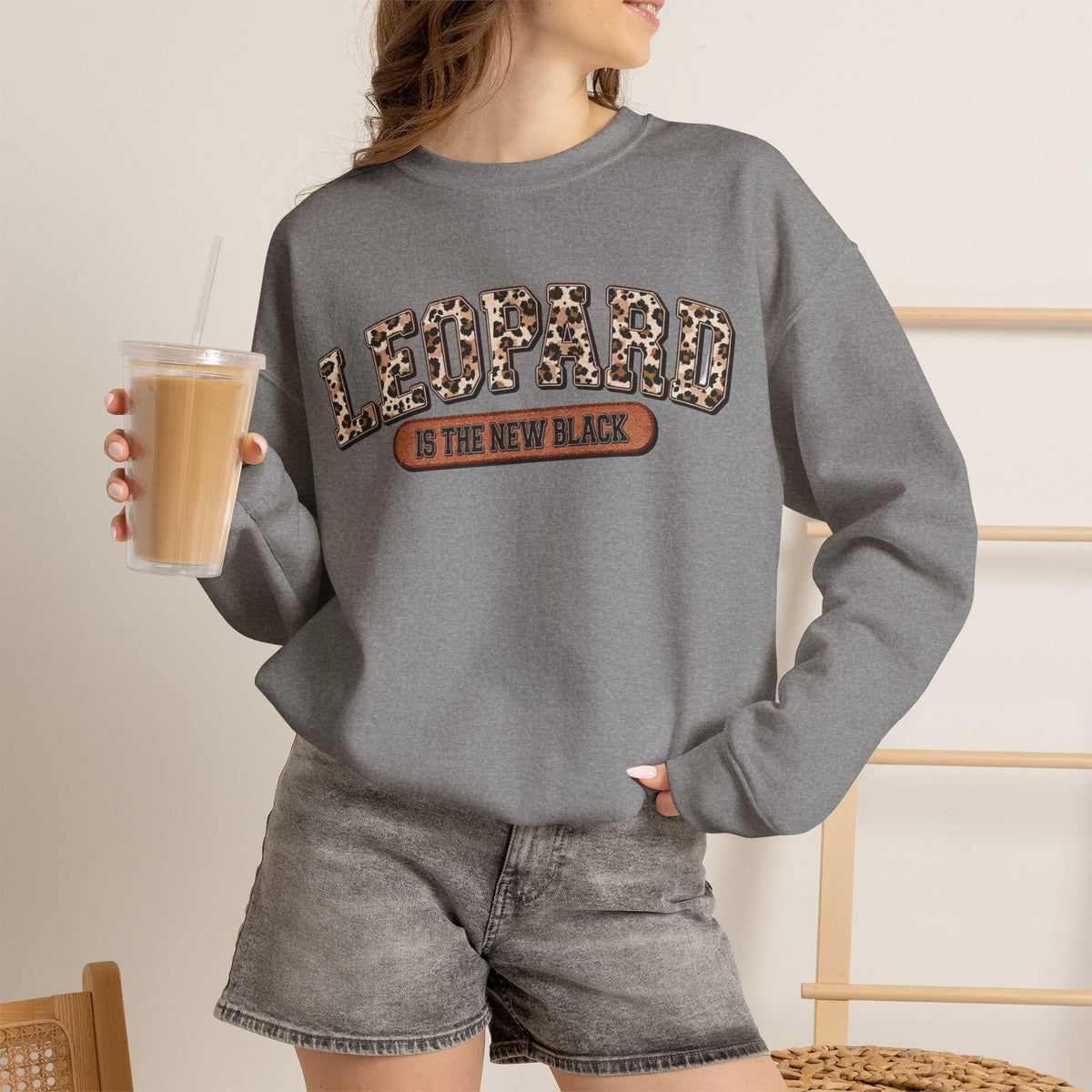 ORVIAN — Leopard Is The New Black & God Is Good Coquette Bow Crewneck, Faith-Inspired Unisex