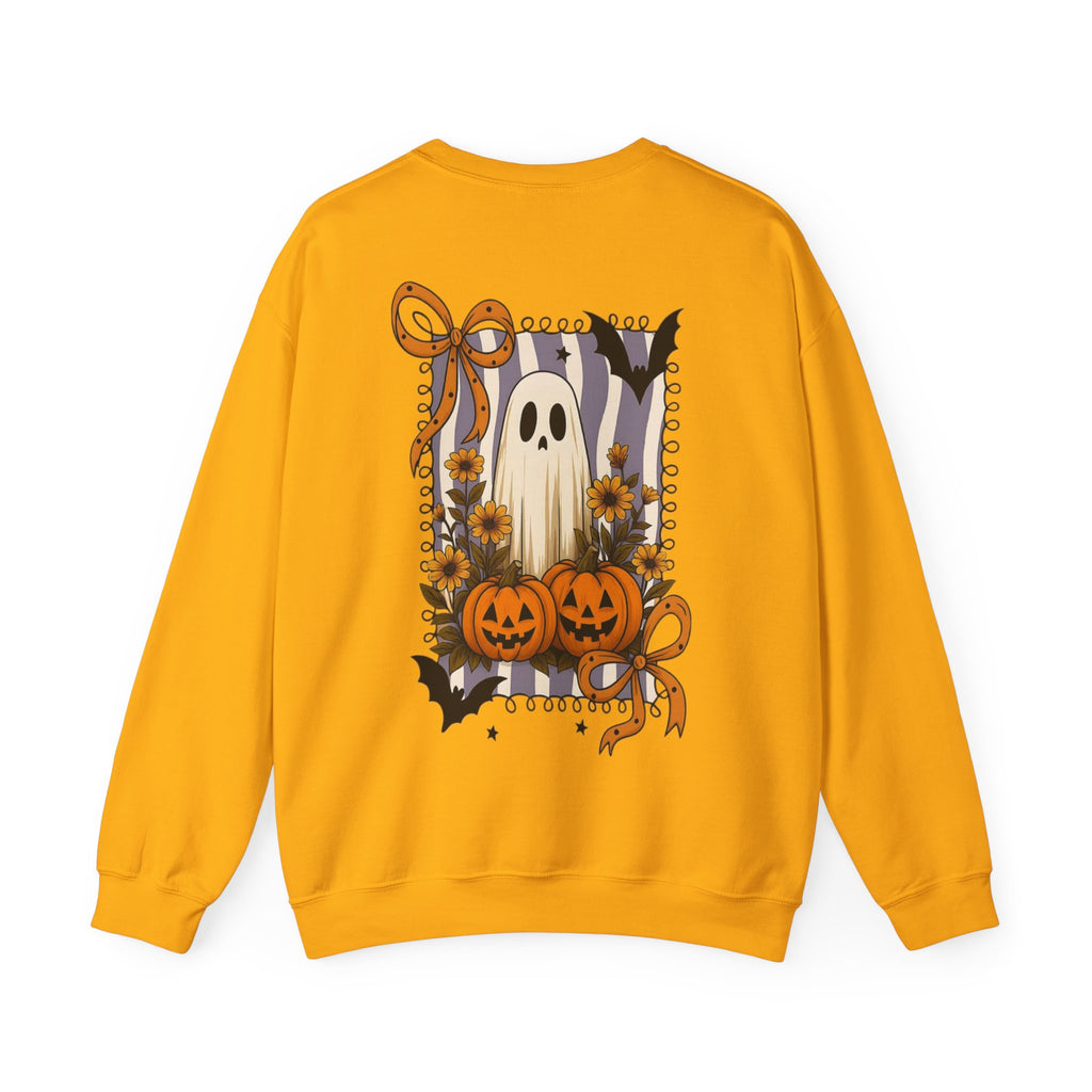 ORVIAN — Spooky & Sweet Ghost Crewneck, Coquette Bow Heart Halloween Unisex Sweatshirt