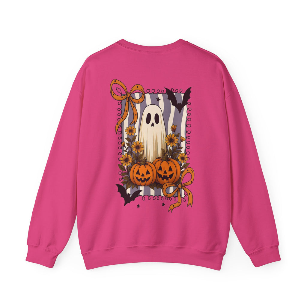 ORVIAN — Spooky & Sweet Ghost Crewneck, Coquette Bow Heart Halloween Unisex Sweatshirt