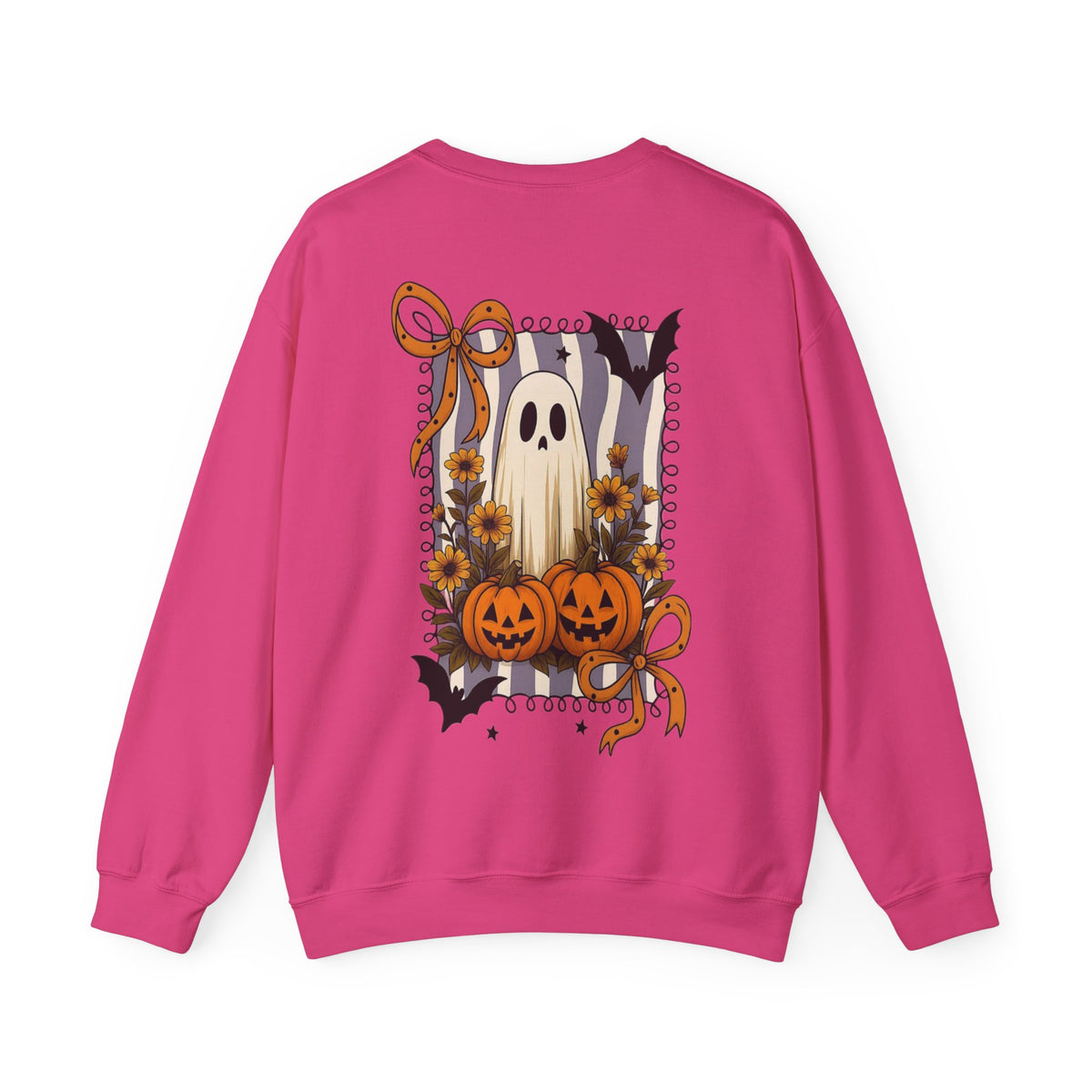 ORVIAN — Spooky & Sweet Ghost Crewneck, Coquette Bow Heart Halloween Unisex Sweatshirt