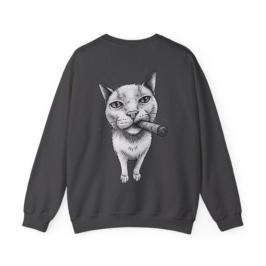 ORVIAN — Chaos Cat Crewneck, Reversed Lettering & Rebel Cat Graphic Unisex Heavy Blend