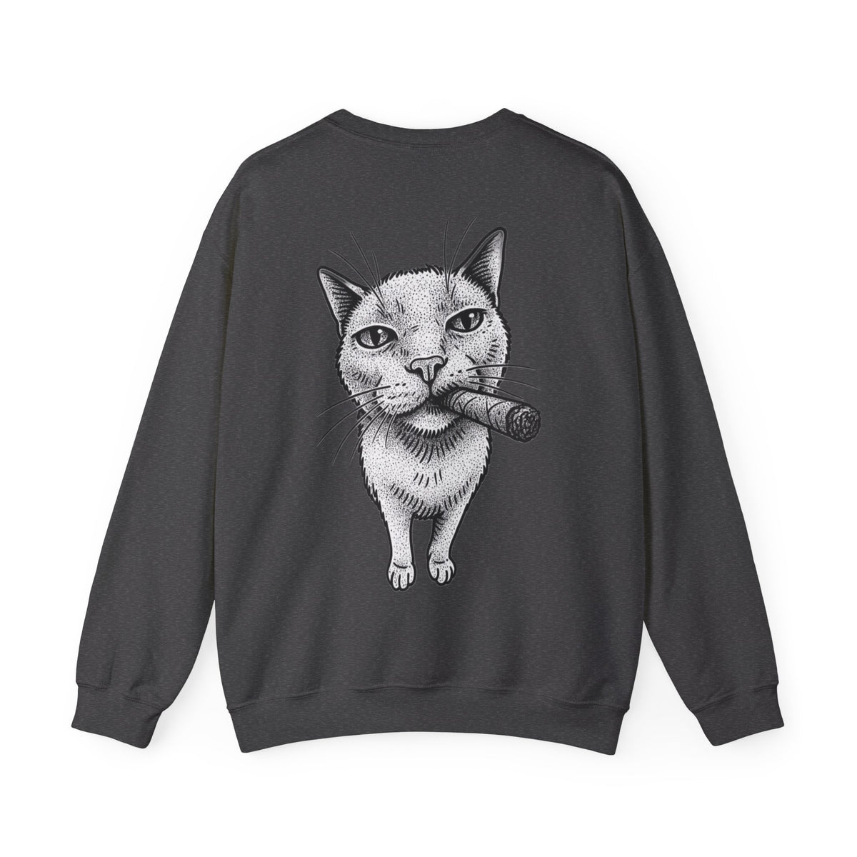 ORVIAN — Chaos Cat Crewneck, Reversed Lettering & Rebel Cat Graphic Unisex Heavy Blend