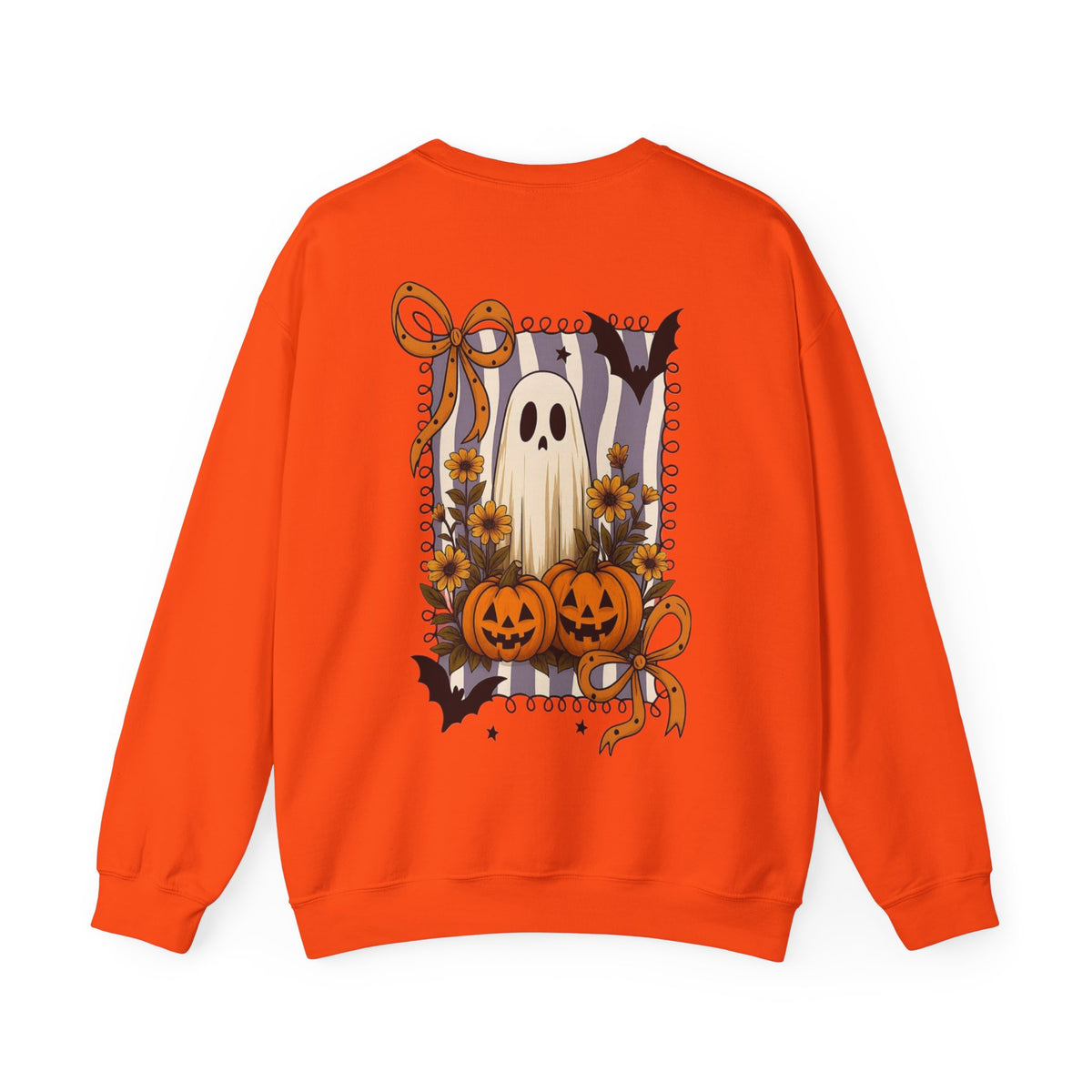 ORVIAN — Spooky & Sweet Ghost Crewneck, Coquette Bow Heart Halloween Unisex Sweatshirt
