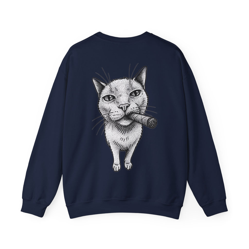 ORVIAN — Chaos Cat Crewneck, Reversed Lettering & Rebel Cat Graphic Unisex Heavy Blend