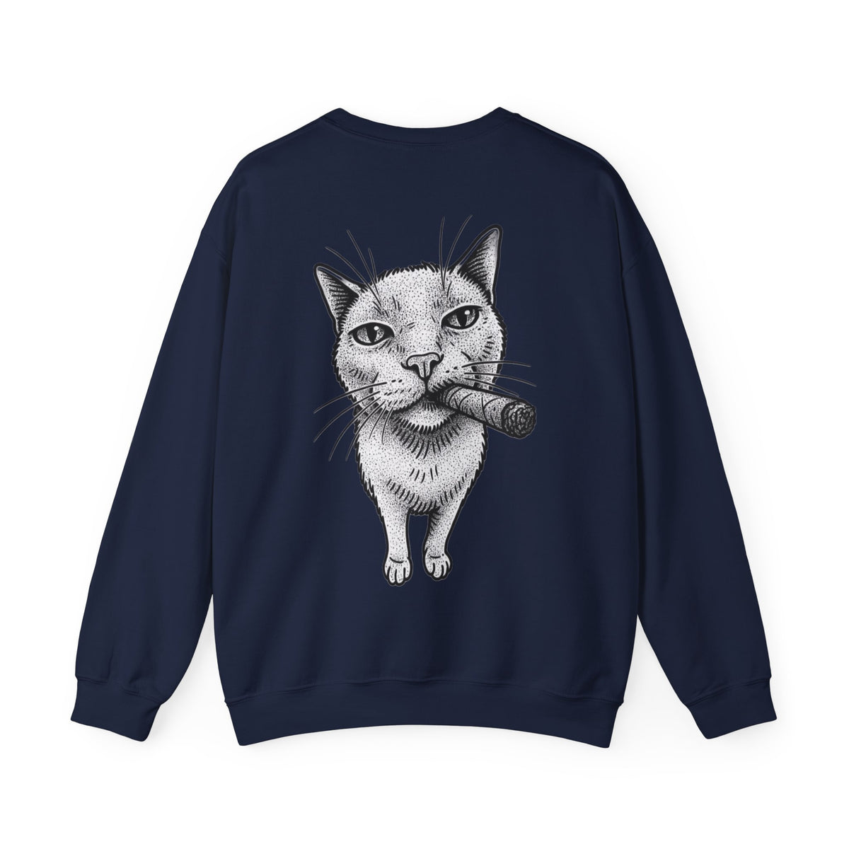 ORVIAN — Chaos Cat Crewneck, Reversed Lettering & Rebel Cat Graphic Unisex Heavy Blend