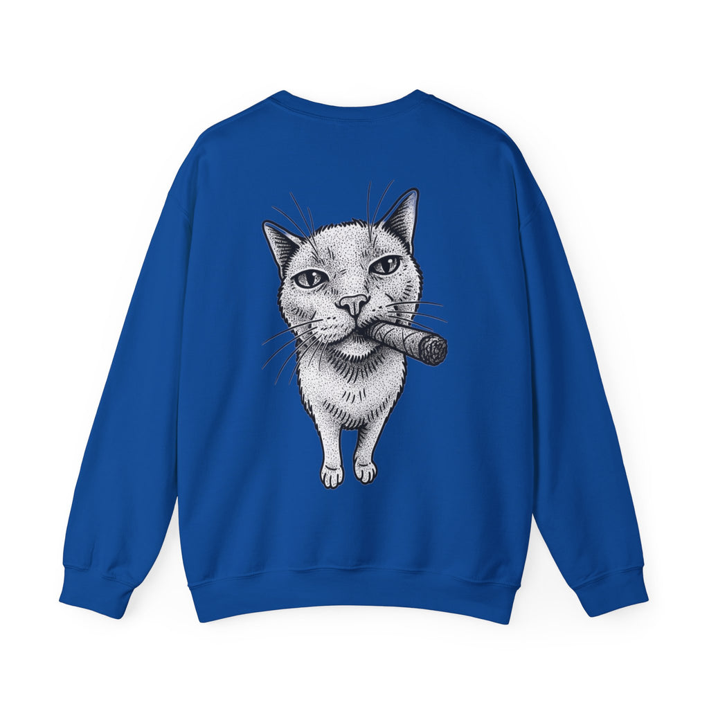 ORVIAN — Chaos Cat Crewneck, Reversed Lettering & Rebel Cat Graphic Unisex Heavy Blend
