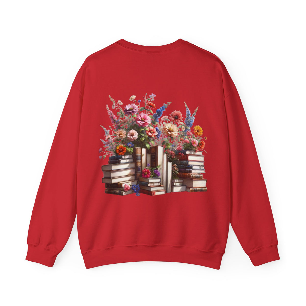 ORVIAN — Steampunk Floral Pocket Watch & Blooming Books Crewneck, Vintage Literary Unisex