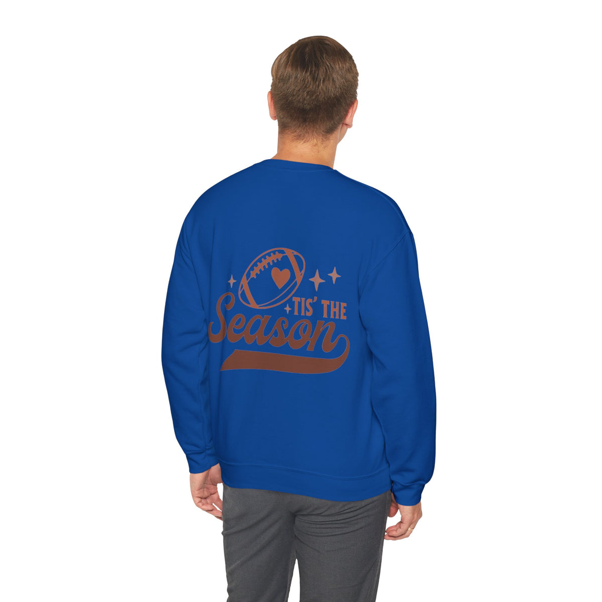 ORVIAN — Cuddles & Touchdowns Football Crewneck, Heart Football Game Day Unisex Heavy Blend
