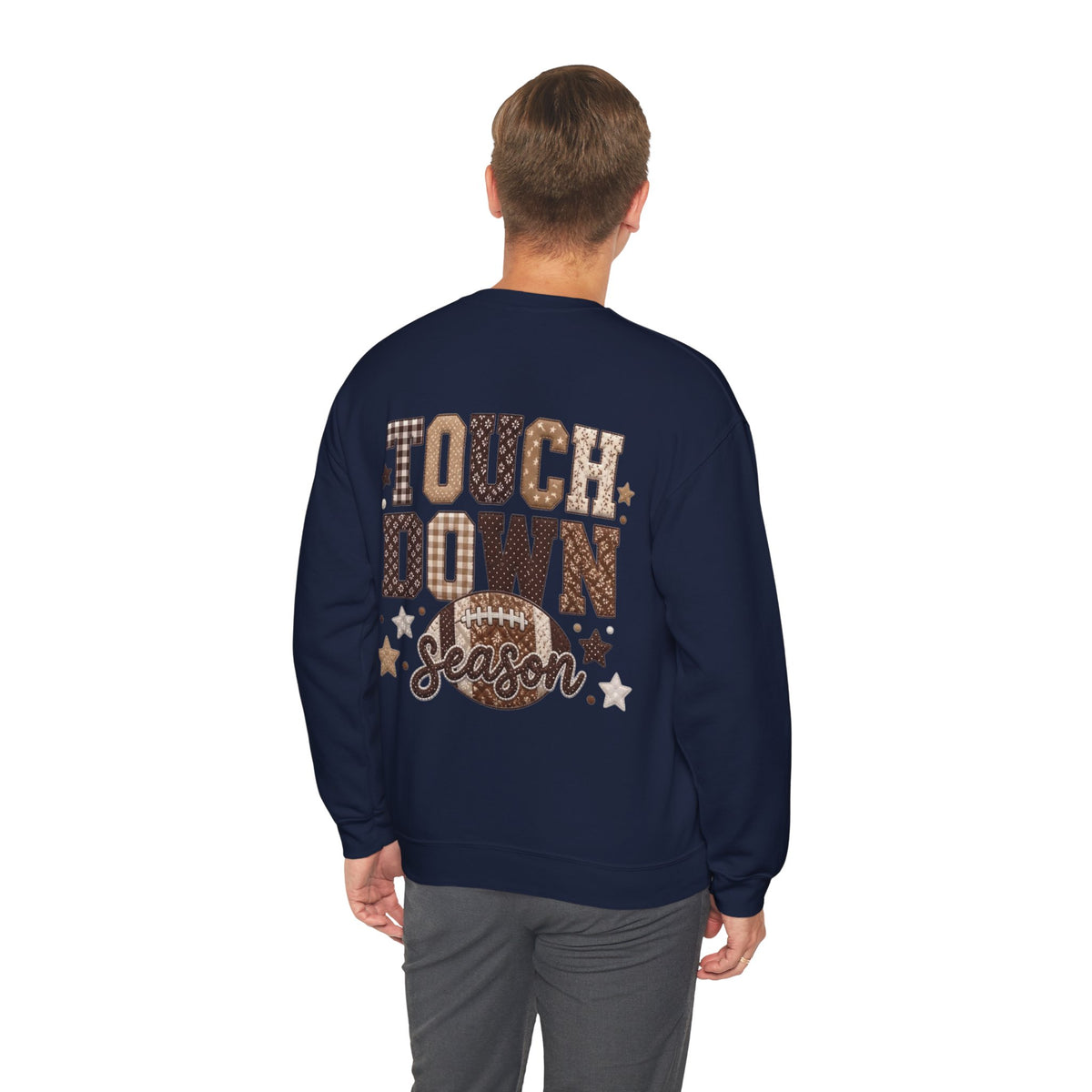 ORVIAN — Touchdown Season Football Bow Crewneck, Sparkle Game Day Sporty Unisex Heavy Blend