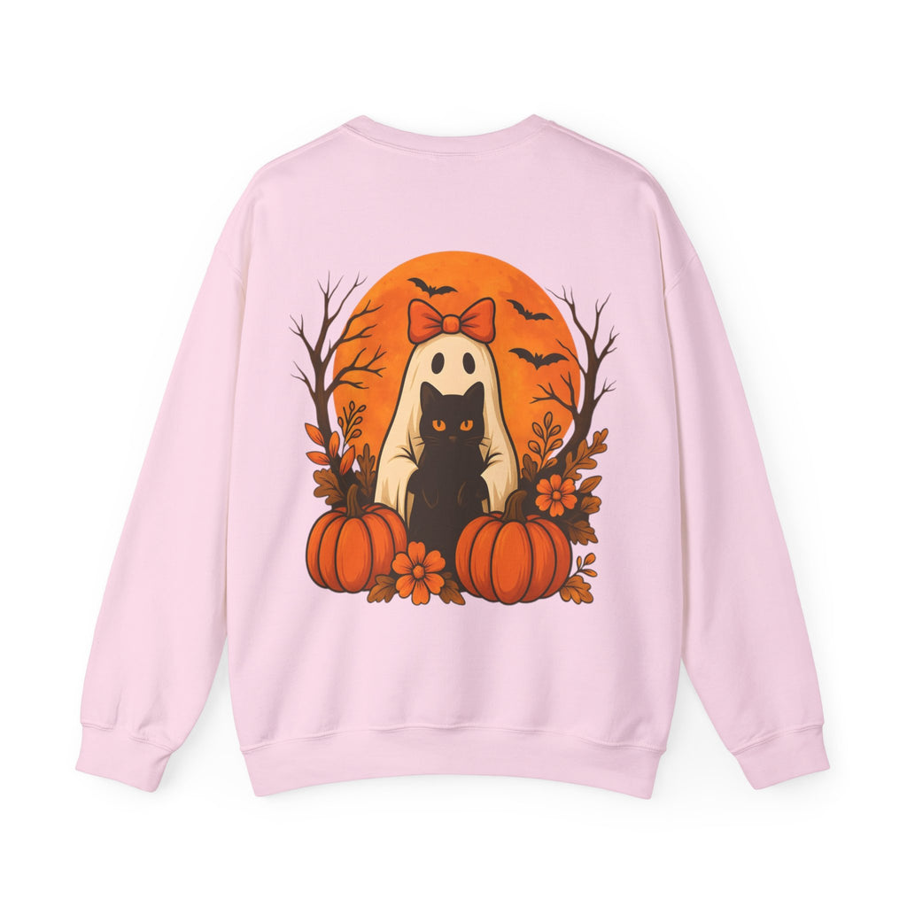 ORVIAN — Black Cat & Pumpkin Halloween Crewneck, Ghost & Coquette Bow Unisex Heavy Blend