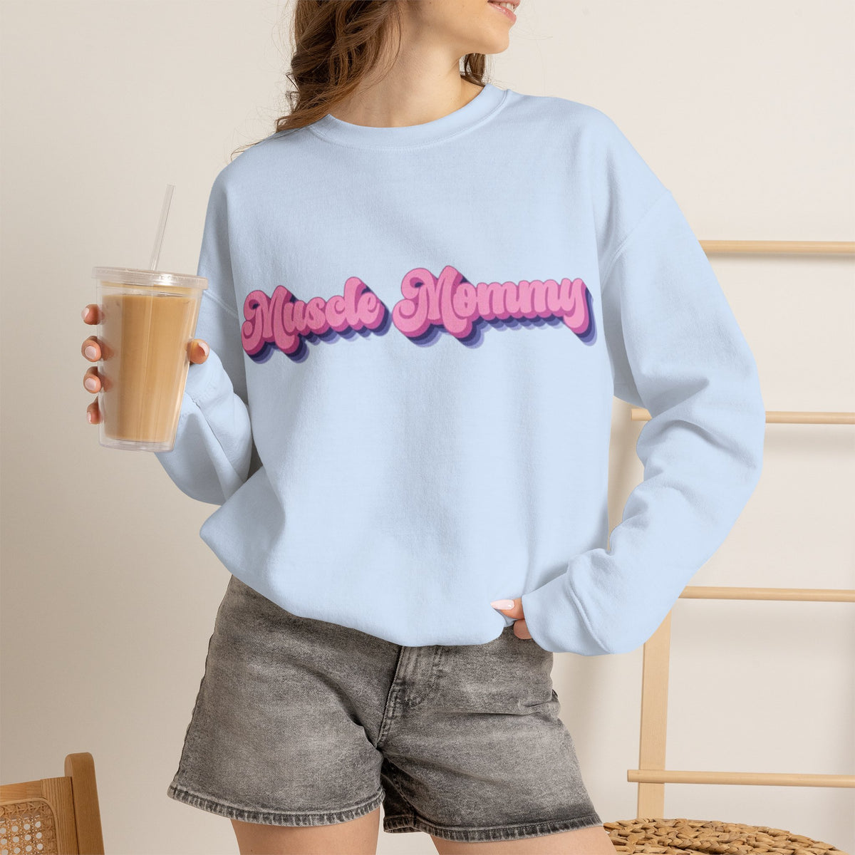 ORVIAN — Muscle Mommy Girls Just Wanna Have Guns Crewneck, Bold Feminine Typography Unisex