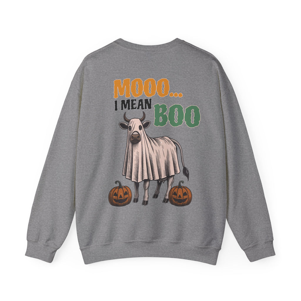 ORVIAN — Howdy Fall Wéstern Pumpkin & Ghost Cow Crewneck, Moo I Mean Boo Halloween Unisex