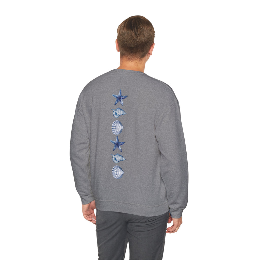 ORVIAN — Sea Turtle & Seashell Starfish Crewneck, Coastal Ocean Nautical Unisex Heavy Blend