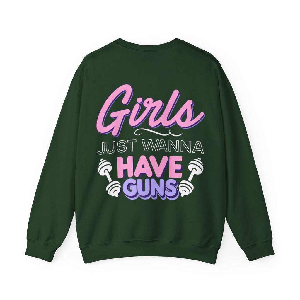 ORVIAN — Muscle Mommy Girls Just Wanna Have Guns Crewneck, Bold Feminine Typography Unisex