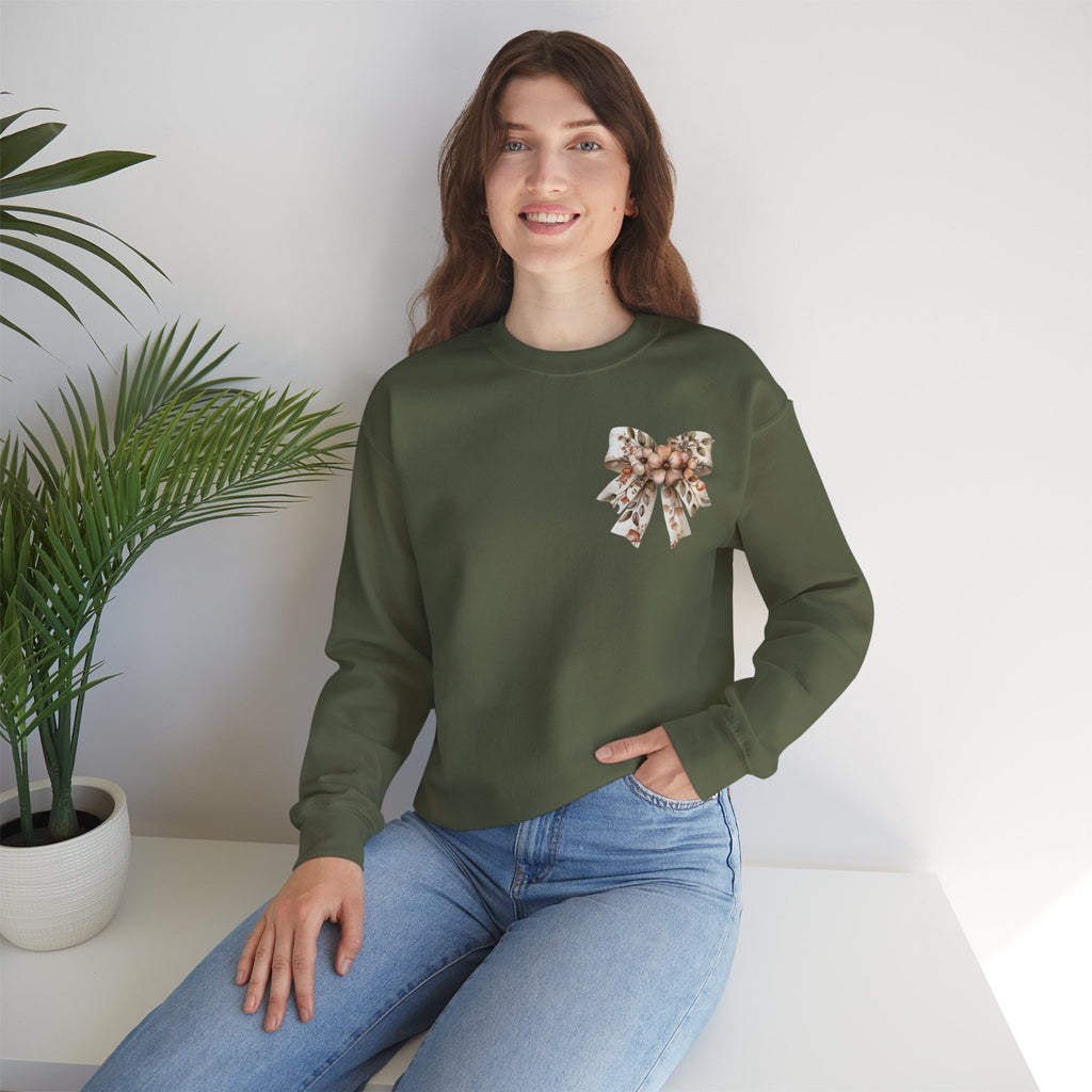ORVIAN — Pumpkin Spice & Autumn Botanicals Crewneck, Floral Pumpkin Fall Unisex Sweatshirt