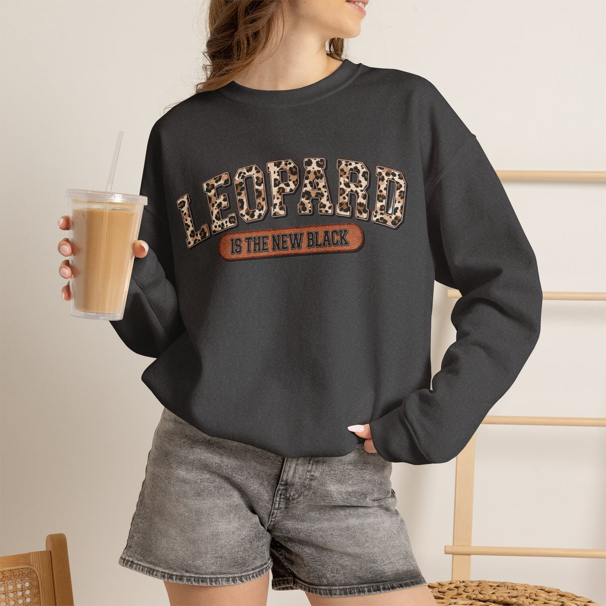 ORVIAN — Leopard Is The New Black & God Is Good Coquette Bow Crewneck, Faith-Inspired Unisex