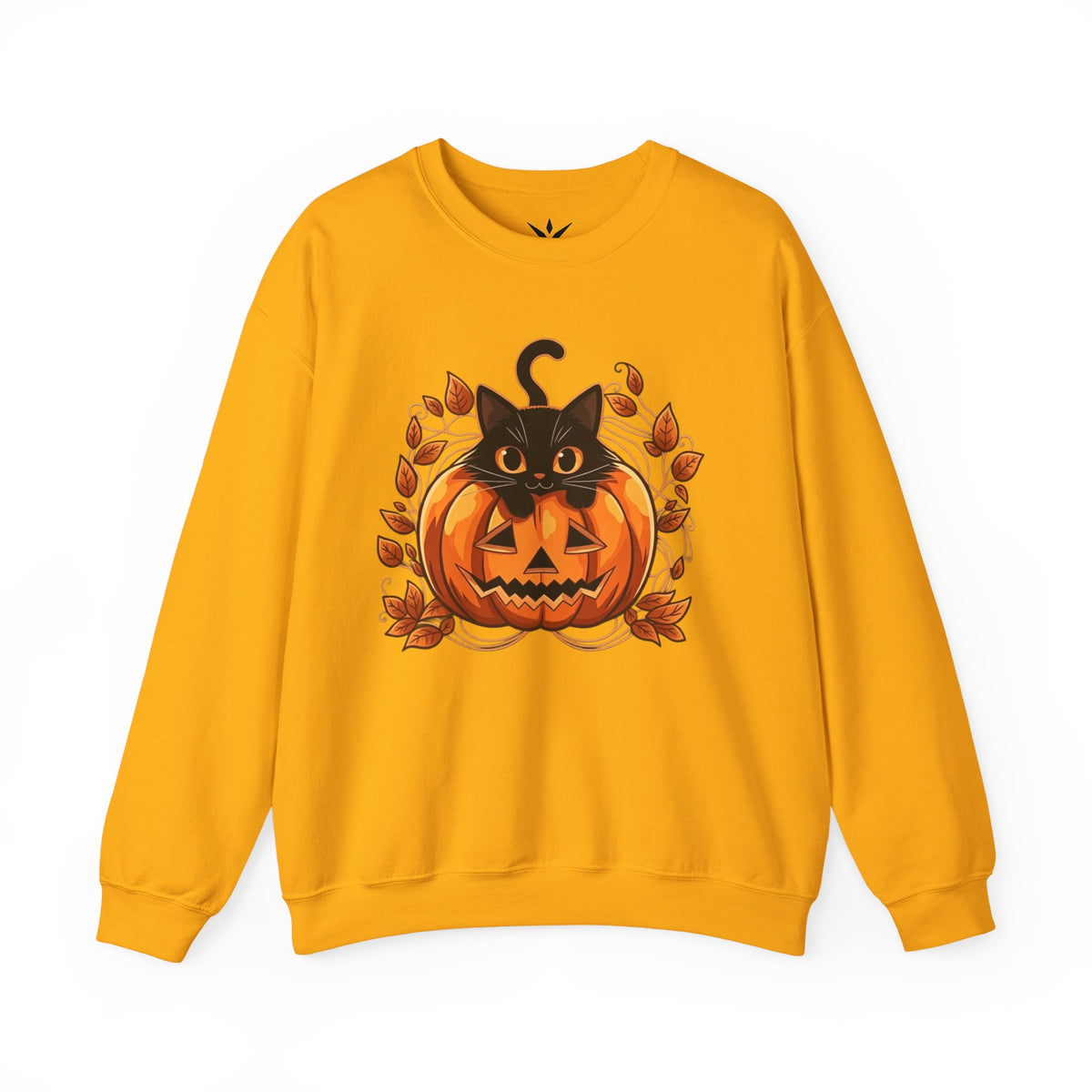 ORVIAN — Black Cat & Pumpkin Halloween Crewneck, Ghost & Coquette Bow Unisex Heavy Blend
