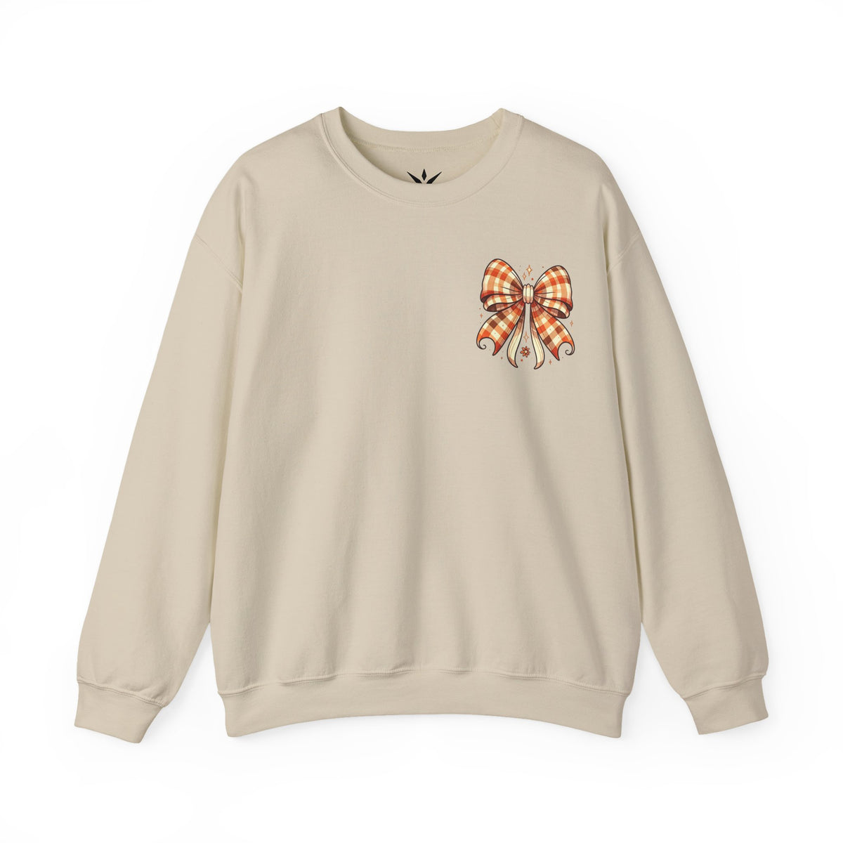 ORVIAN — Ghostly Coffee Break Coquette Bow Crewneck, Cozy Pumpkin Spice Halloween Unisex