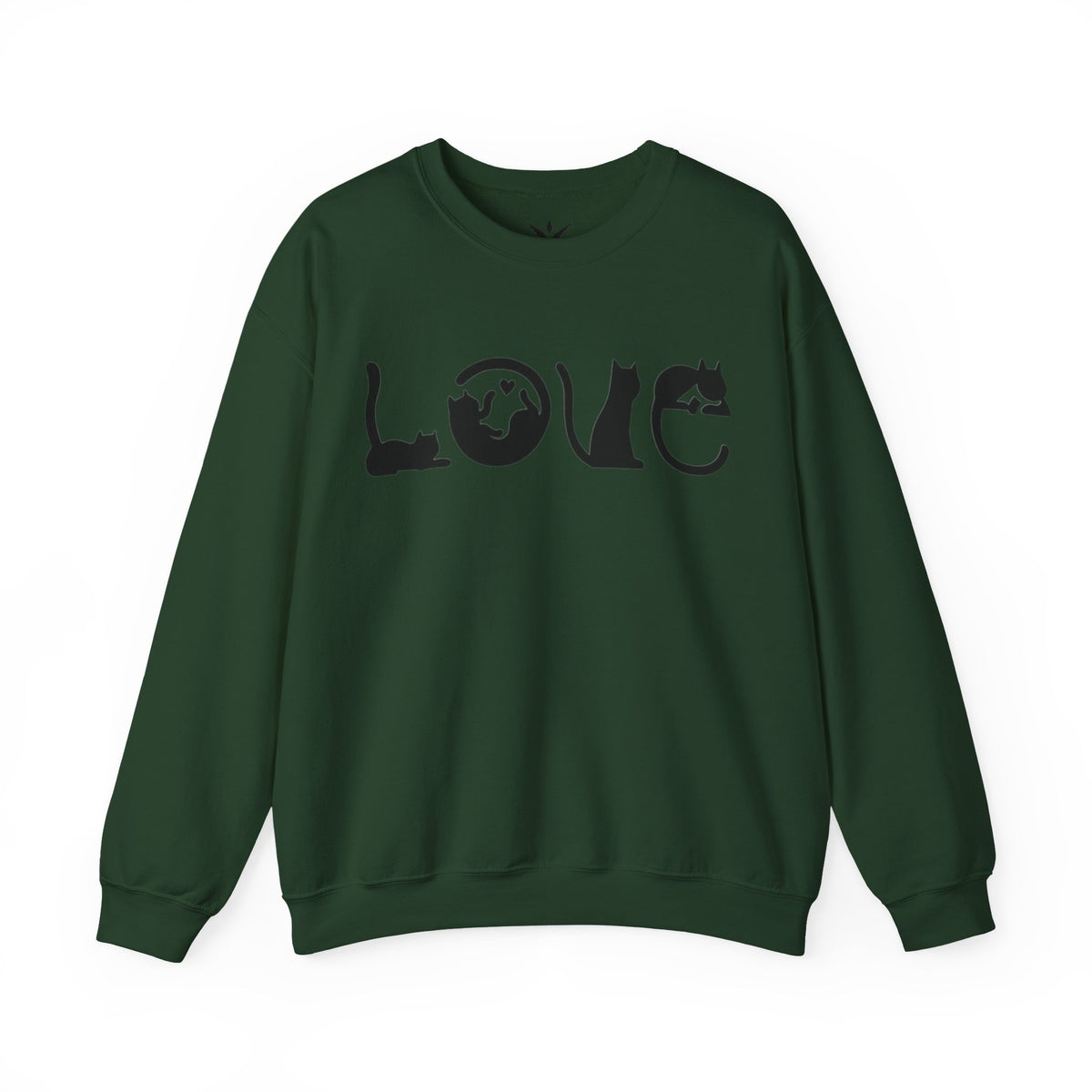 ORVIAN — LOVE Cat Silhouette & Heart-Shaped Cats Crewneck, Cat Lover Unisex Heavy Blend