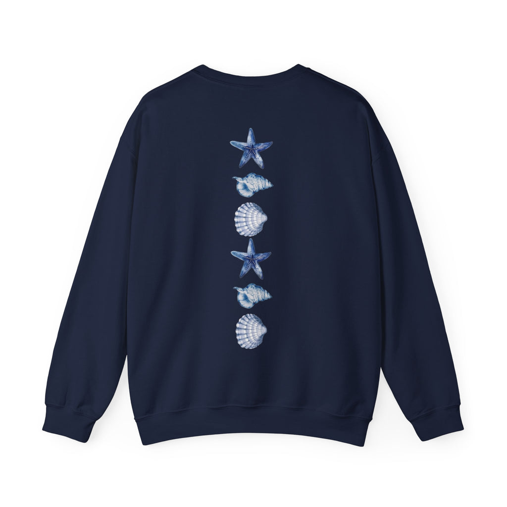 ORVIAN — Sea Turtle & Seashell Starfish Crewneck, Coastal Ocean Nautical Unisex Heavy Blend