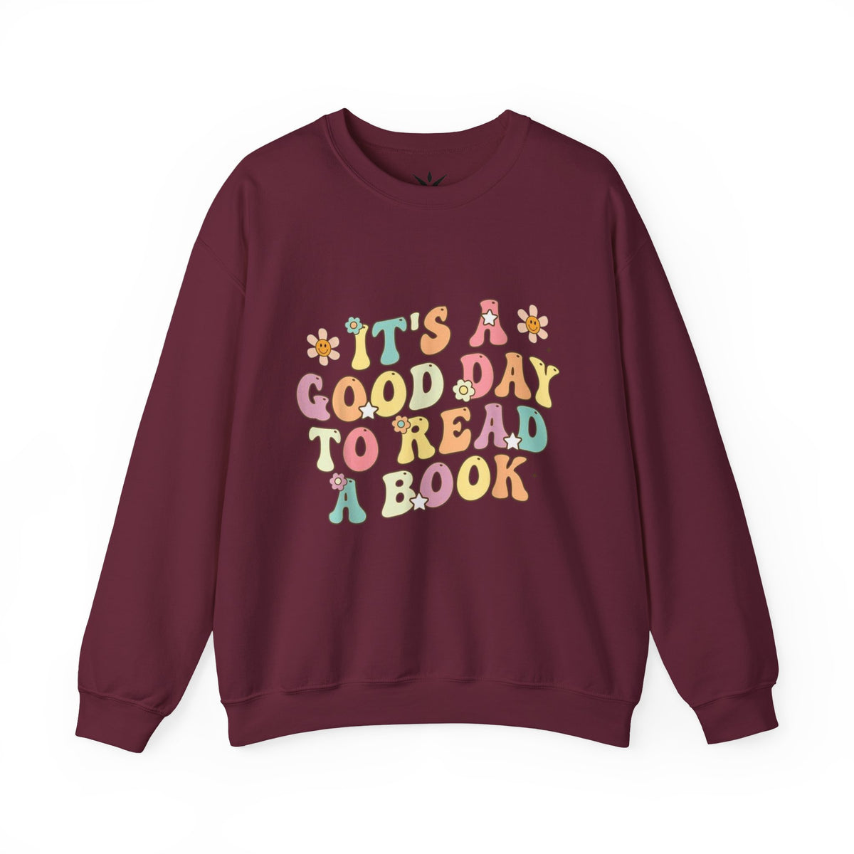 ORVIAN — Good Day to Read a Book Crewneck, Retro Floral Book Lover Sweatshirt Unisex Heavy Blend