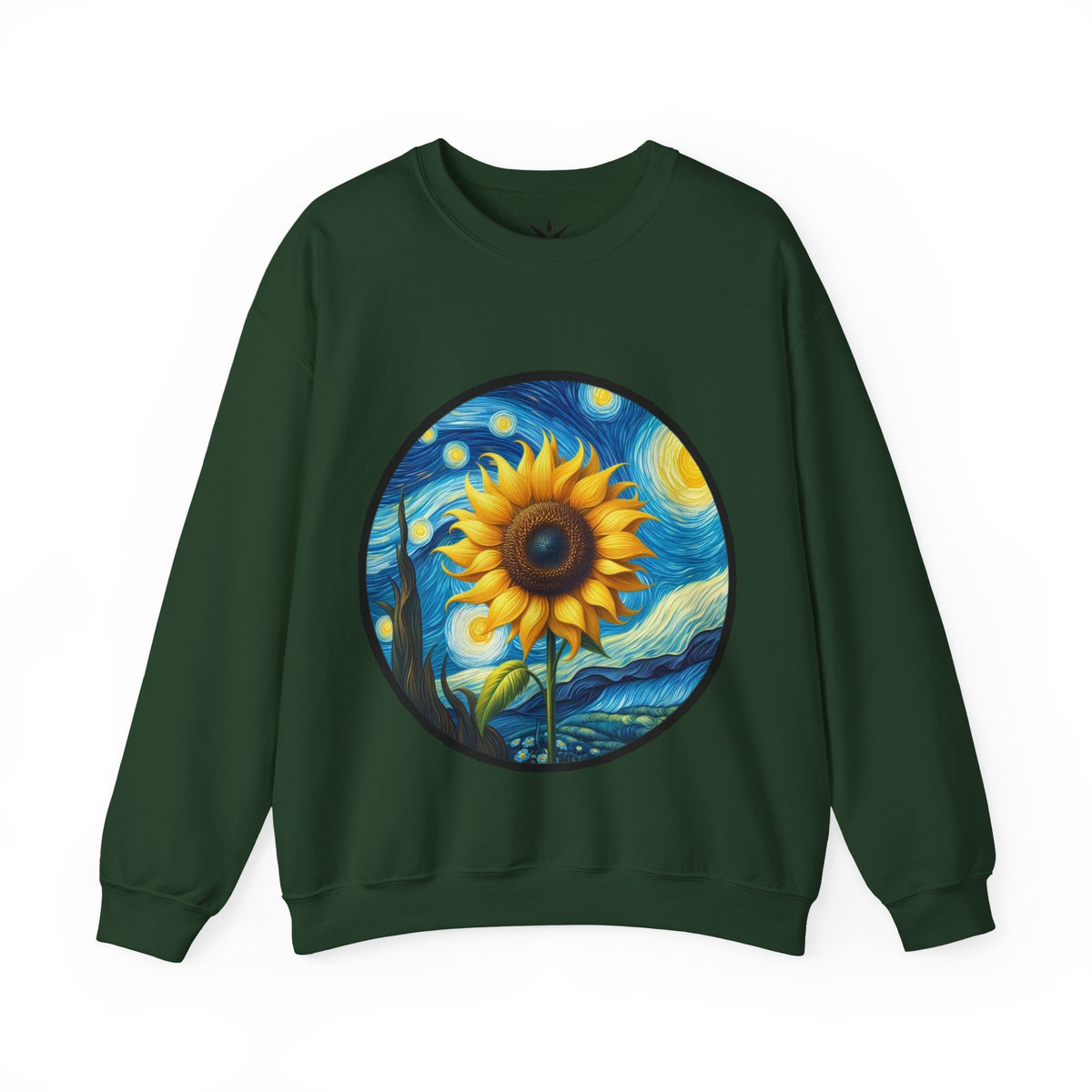 ORVIAN — Van Gogh Starry Night Sunflower & Artist Easel Crewneck, Art-Inspired Sweatshirt