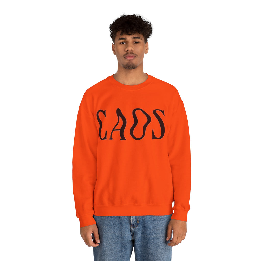 ORVIAN — Chaos Cat Crewneck, Reversed Lettering & Rebel Cat Graphic Unisex Heavy Blend