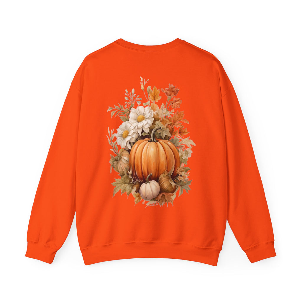 ORVIAN — Pumpkin Spice & Autumn Botanicals Crewneck, Floral Pumpkin Fall Unisex Sweatshirt