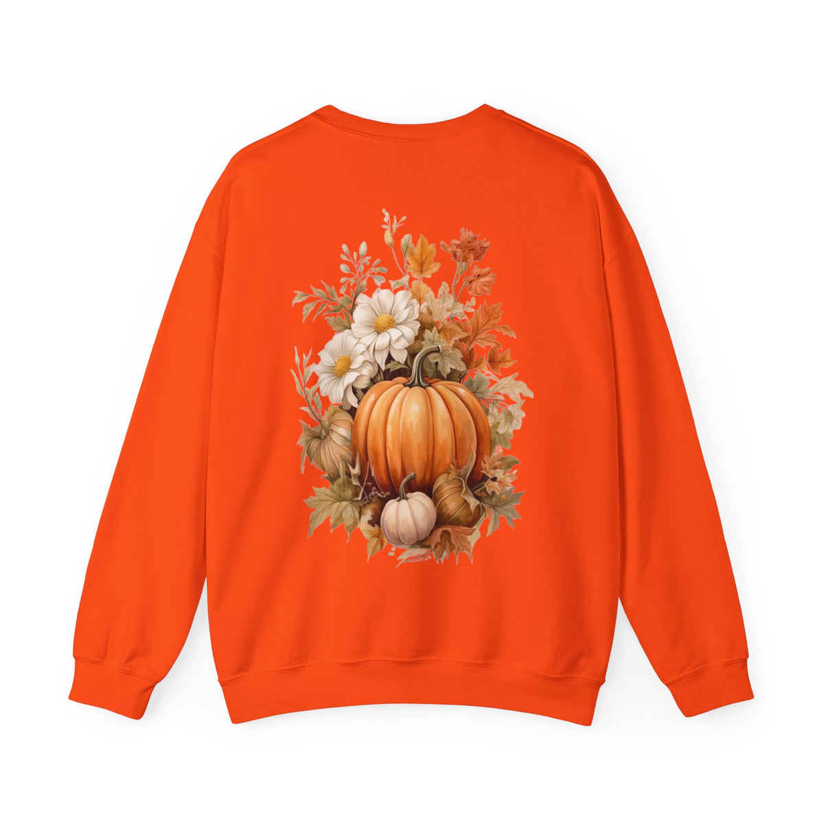 ORVIAN — Pumpkin Spice & Autumn Botanicals Crewneck, Floral Pumpkin Fall Unisex Sweatshirt