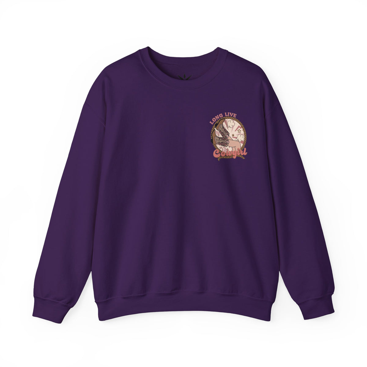 ORVIAN — Howdy Cowgirls Western Crewneck, Leopard Lightning Bolt & Cowgirl Boots Unisex Heavy Blend