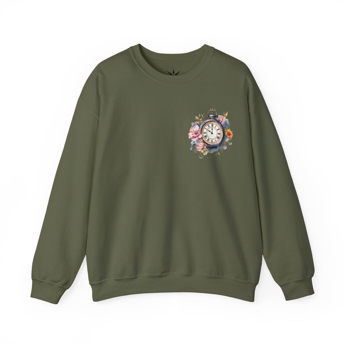 ORVIAN — Steampunk Floral Pocket Watch & Blooming Books Crewneck, Vintage Literary Unisex