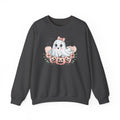 ORVIAN — Pink Halloween Coquette Ghost Crewneck, Bow & Pumpkin Unisex Heavy Blend