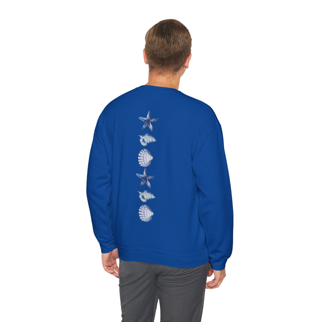 ORVIAN — Sea Turtle & Seashell Starfish Crewneck, Coastal Ocean Nautical Unisex Heavy Blend