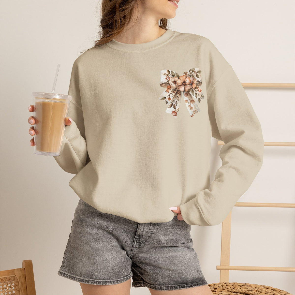 ORVIAN — Pumpkin Spice & Autumn Botanicals Crewneck, Floral Pumpkin Fall Unisex Sweatshirt
