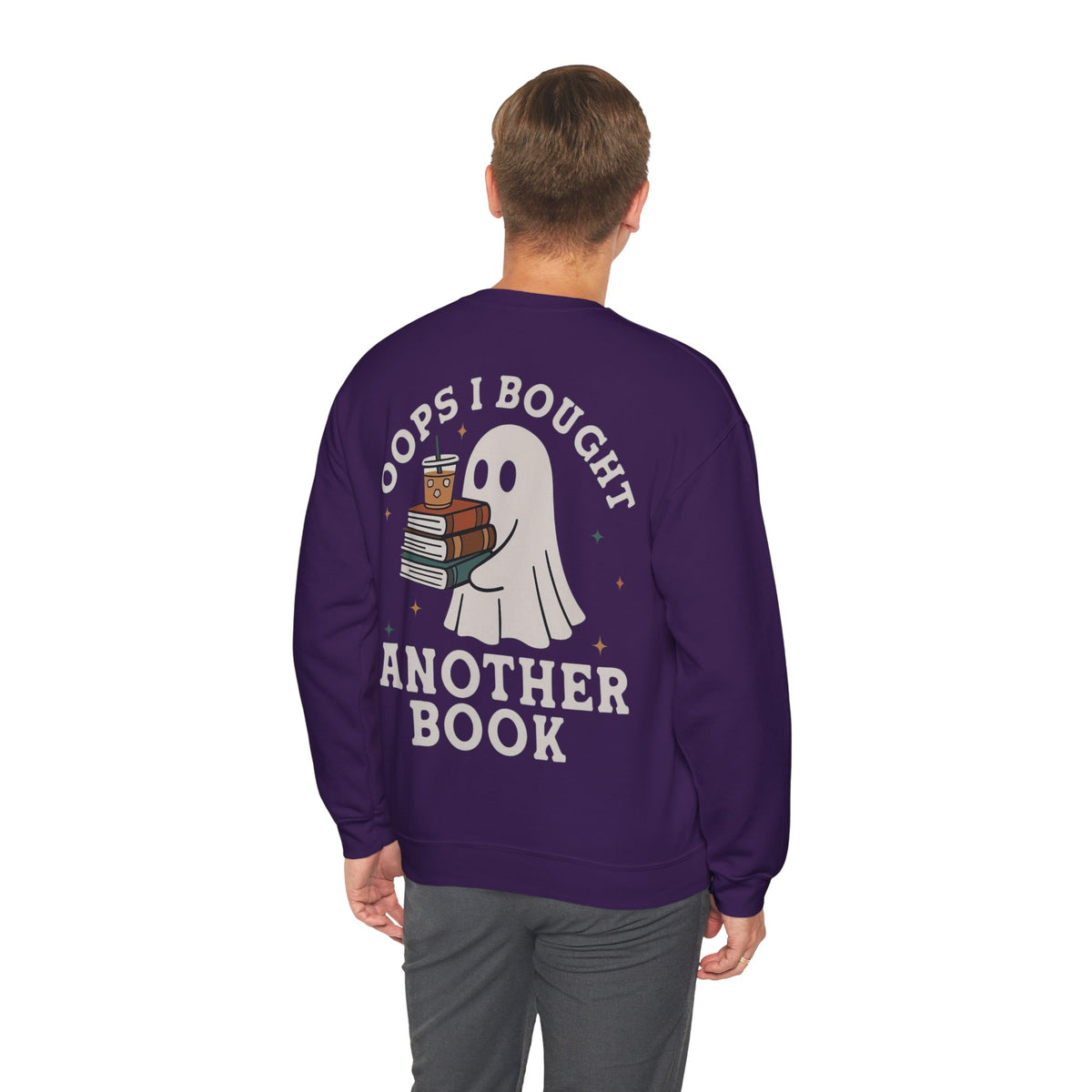ORVIAN — Fall Into a Good Book Ghost Crewneck, Cozy Autumn Book Lover Unisex Heavy Blend