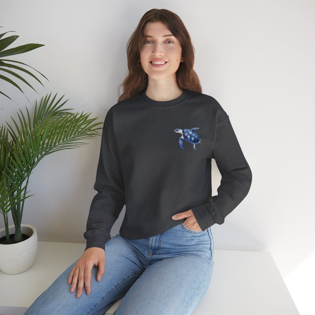 ORVIAN — Sea Turtle & Seashell Starfish Crewneck, Coastal Ocean Nautical Unisex Heavy Blend