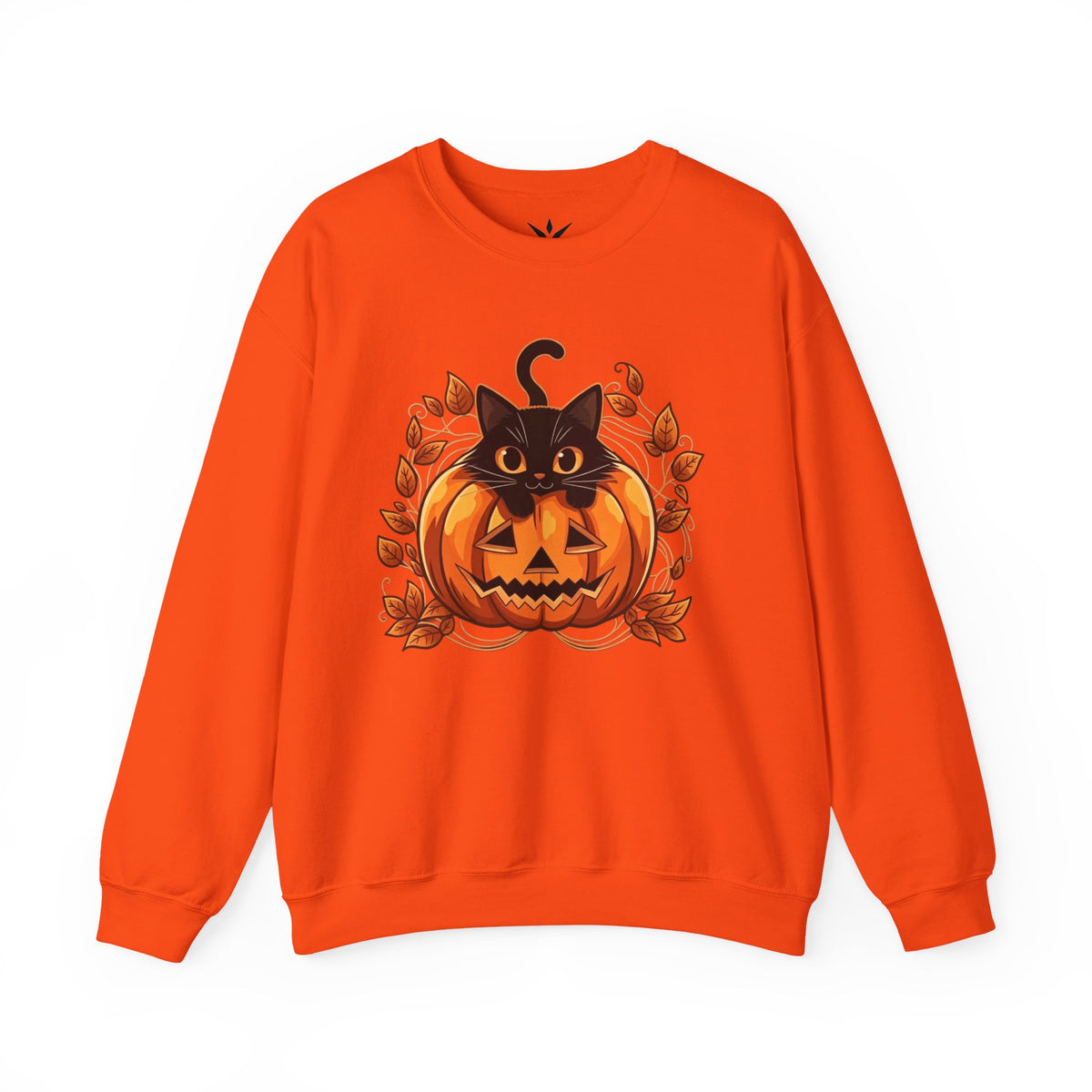 ORVIAN — Black Cat & Pumpkin Halloween Crewneck, Ghost & Coquette Bow Unisex Heavy Blend